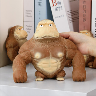 ของเล่นตุ๊กตาลิงกอริลลาจําลอง แบบยืดหยุ่น ของเล่นคลายเครียด