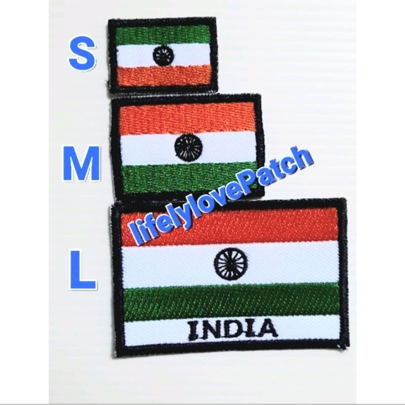 ธงIndia🇹🇭 สินค้าไทย งานตรงปก 📛 สินค้าพร้อมส่ง  ธงชาติ อินเดียอาร์มธง Patch Flags Asia ตัวรีดติดเสื้อ กระเป๋า