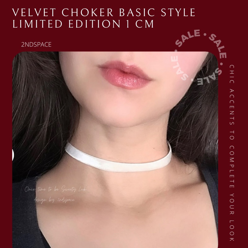 SALE โช้กเกอร์กำมะหยี่Sexy Velvet Basic Choker ขนาด 1 ซม. พร้อมส่งนะค้า