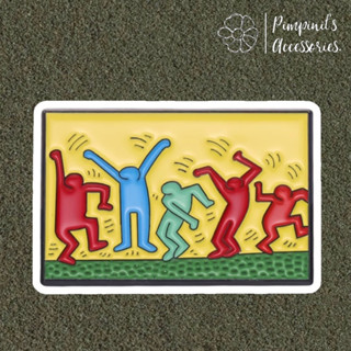 ʕ •ᴥ•ʔ ✿ พร้อมส่ง : เข็มกลัดลายผลงานศิลปะ Keith Haring | Keith Haring Artwork Enamel Brooch Pin.