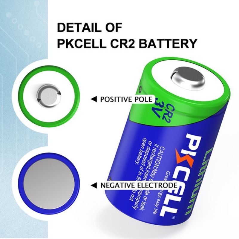 [ 2 ก้อน PK. / CR 2 ]  PKCELL CR2ถ่านไฟฟ้า CR 15270 CR 15266 3V Non-Rechargea สำหรับกล้อง