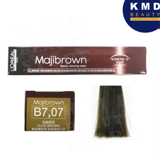 LOréal Professionnel - Majibrown / Olive Brown # B7.07 - 50 ml ครีมเปลี่ยนสีผมลอรีอัล เบอร์ B7.07 สีน้ำตาลอ่อน ปิดผมขาว