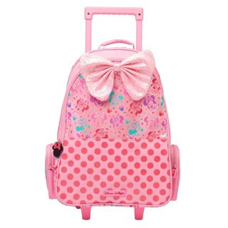 Smiggle Trolley Backpack With Light Up Wheels กระเป๋าล้อลากสมิกเกอร์  ลาย Minnie-Wheels ขนาด 18” พร้อมส่งในไทย