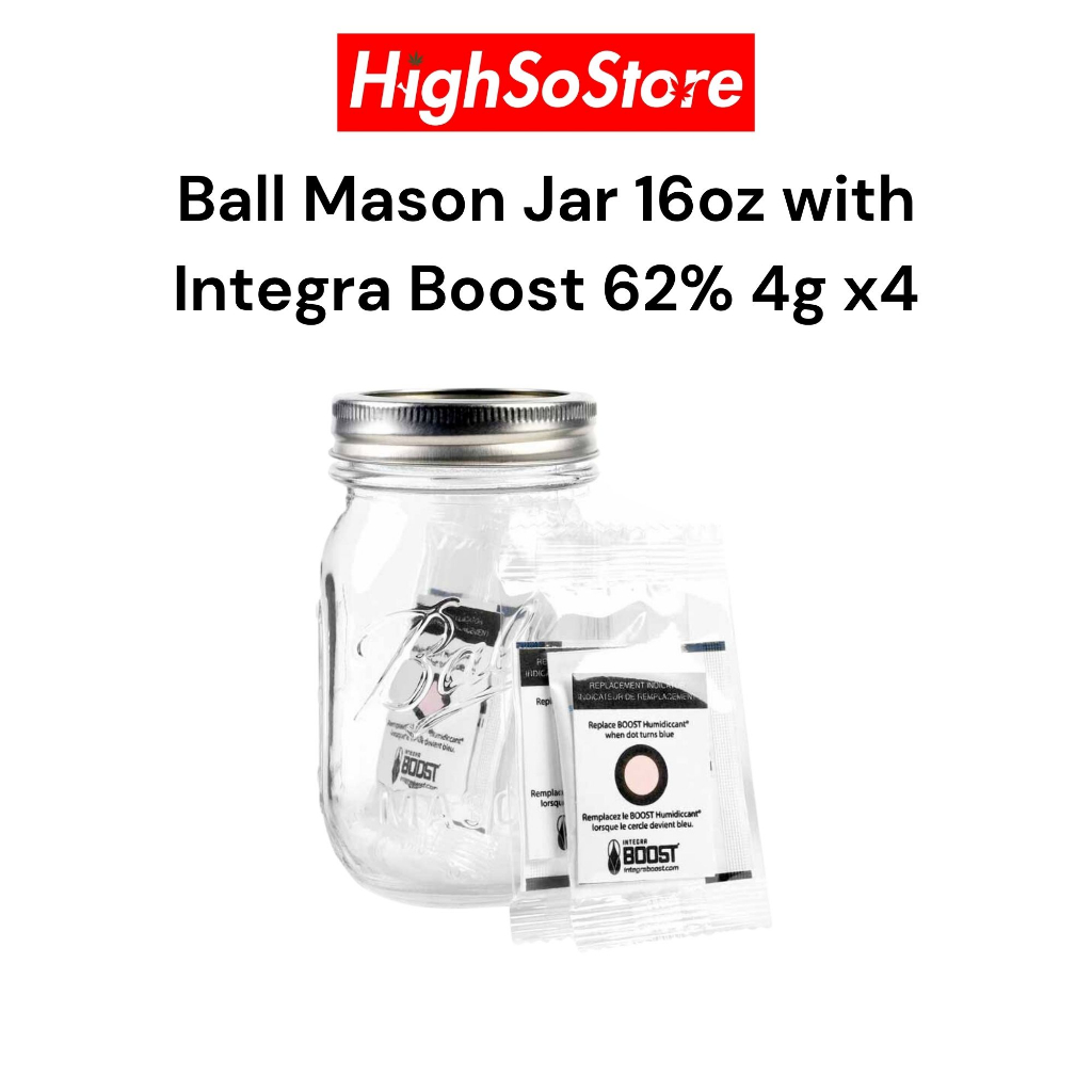 🚚พร้อมส่ง 🚚ส่งไว โหลแก้ว Ball Mason Jar 16oz with Integra Boost 62% 4g x4