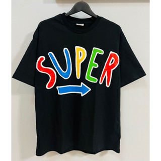 เสื้อยืดฟรีไซส์ลายSuperสีดำ