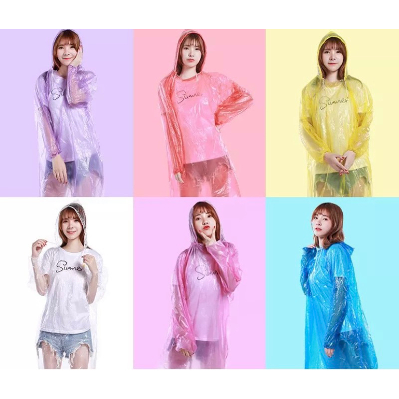 เสื้อกันฝนผู้ใหญ่ พกพาสะดวก แบบใช้แล้วทิ้ง