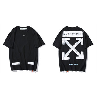 เสื้อยืด OFF WHITE ผ้าฝ้ายแขนสั้น ดีไซน์ออริจินัล แฟชั่นไทย oversize S-3XL [พร้อมส่ง]