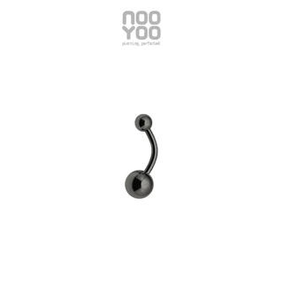 NooYoo จิวสะดือสำหรับผิวแพ้ง่าย Plain Banana Surgical Steel (สีขาว/สีดำ)