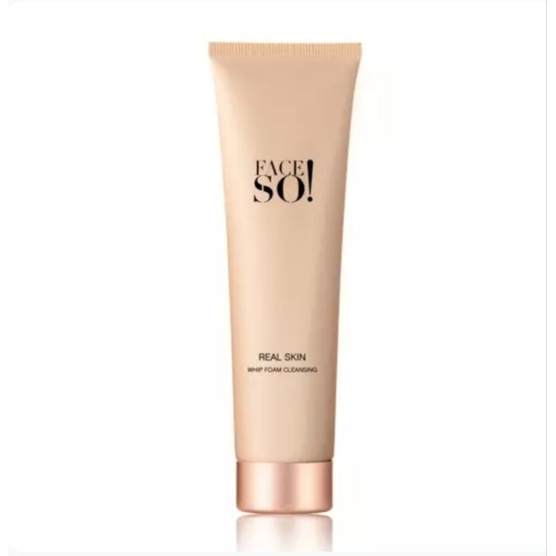 หมดอายุ 12/01/2027 เฟสโซ! เรียล สกิน วิป โฟม เคล็นซิ่ง 120 กรัม Face so! Real Skin Whip Foam 120 g.