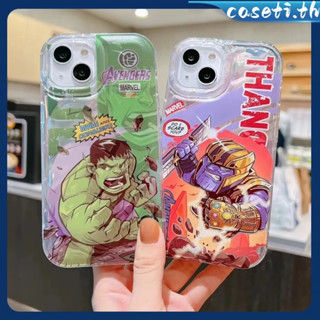 คูปองเคลม🎀เคสไอโ case for iphone 11 12 ไทด์แบรนด์ยุโรปและอเมริกา Marvel Hulk เคส 14 13 12 11 pro max เคสโทรศัพท์นิ่ม