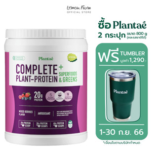 โปรตีนพืชผสมกรีนมิกซ์เบอรี่ 800 g Plantae Mixed Berries Complete Plant Protein + Superfoods &amp; Greens