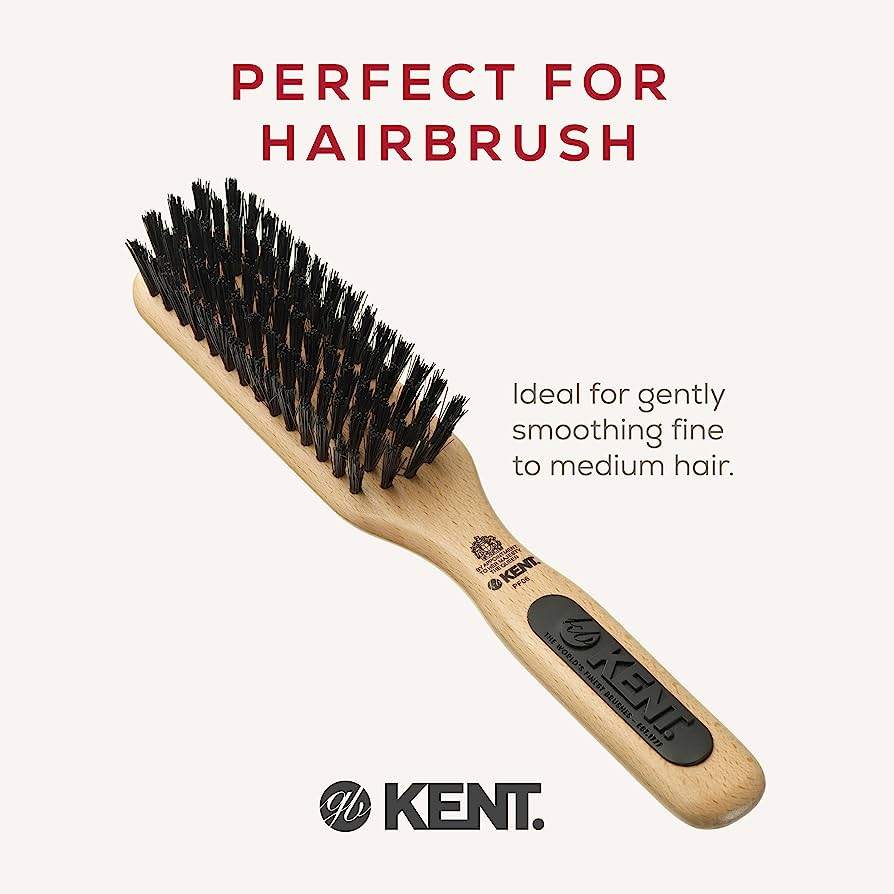 หวีแปรง KENT รุ่น PF-06 Perfect For Smoothing Narrow Bristle Nylon Mix Brush (ขนหมูป่าผสมไนลอน)
