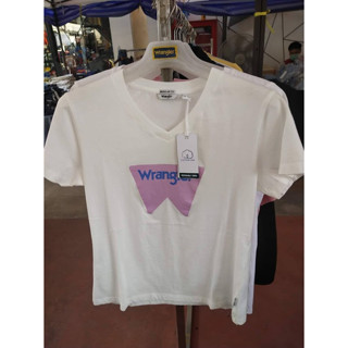 WRANGLER  แท้ ขายชนช็อป เสื้อยืดแขนสั้นผู้หญิง รุ่น WR W172R202 สีขาว Organic