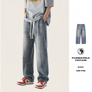 THEBOY-PASSER ROLE VINTAGE JEANS กางเกงยีนส์ทรงกระบอกตรง