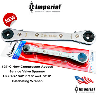 IMPERIAL ประแจวาล์วบริการ ประแจเปิดวาล์ว Series-127C อิมพีเรียล 4ขนาด1/4”3/8”3/16 5/16”การเข้าถึงคอมเพรสเซอร์ วัสดุเกรดA