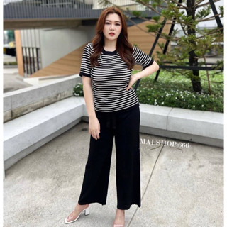 🎈Plussize ชุดเซ็ตคนอ้วน🎈 ฟรีไซร อกหน้าผ้า44ยืดถึง50 เอว34-42 สะโพกยืดถึง52