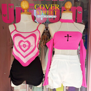 🖤coverstreet🖤พร้อมส่งจากไทย ชุดเต้น​cover​ เต้นเกาหลี เต้นสตรีท​ Y2K สายฝอ เต้นblackpink