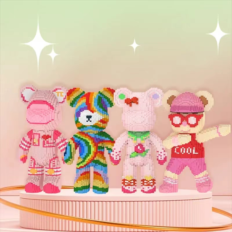 COD พร้อมส่งไทย บล็อคตัวต่อ Bearbrick 4000+เม็ดตัวต่อขนาดใหญ่ ของขวัญวันวาเลนไทน์
