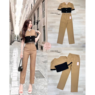 Lalisa999ราคาถูกที่สุด!! Athena (อธีน่า) 2-2843 Set 2 ชิ้น เสื้อ+กางเกงขายาว