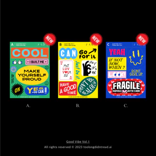 สติกเกอร์ไดคัทกันน้ำ - Good Vibe Vol.1 สำหรับตกแต่ง - Sticker Water Proof (A6)