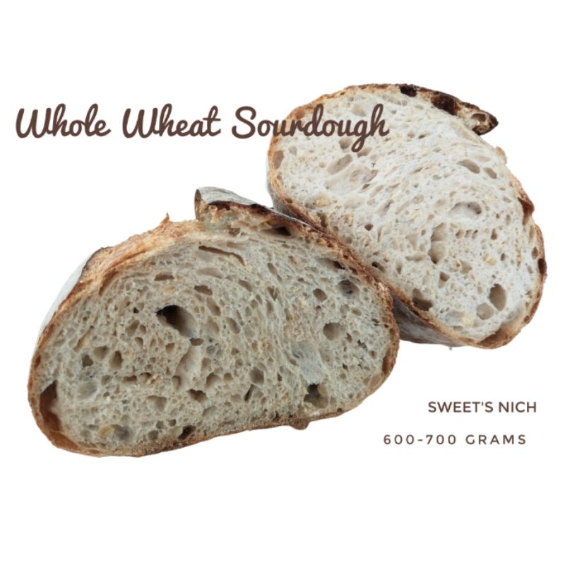 โฮลวีท + แป้งเซโมลิน่า (Whole Wheat Sourdough) ขนาด 600-700 กรัม