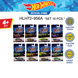 ​Hot Wheels Neon Speeders Sold As Set 1 Box (10Car.) ฮอตวีล นีออน สปีดเดอร์ ขายยกกล่อง (10 คัน) HLH72 956A