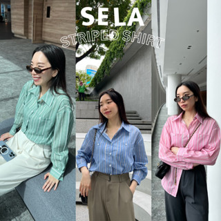 UIUI | SELA STRIPED SHIRT เสื้อเชิ้ต ลายทาง ผ้านิ่ม!