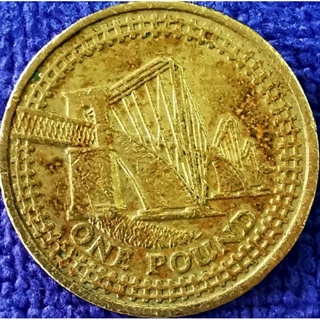เหรียญ​อังกฤษ​ UK, 1​ Pound, (ที่ระลึก​สพานฟอร์ทForth Bridge), #3103L, ใช้แล้ว