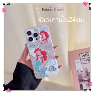 🎐จัดส่งภายใน24ชม🎐เคส for iPhone 11 14 Pro Max Case for iPhone 12 13 ป้องกันการตก การป้องกัน สาวน่ารักหัวใจ เงือก