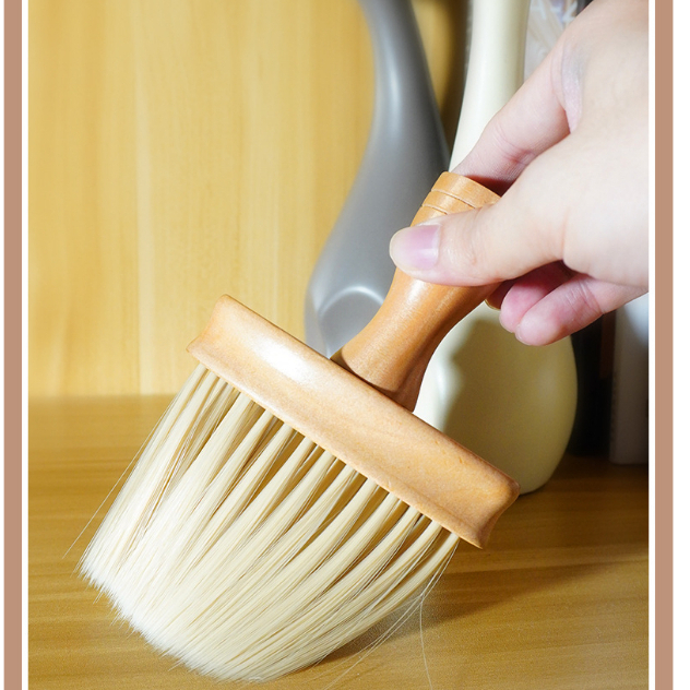 แปรงปัดฝุ่นด้ามจับไม้ อุปกรณ์สําหรับร้านตัดผม - รูปที่ 2