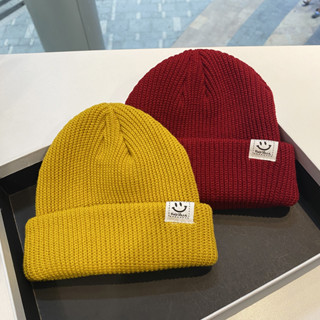 05A21 หมวกเด็กเล็ก Beanie Smile 1-5ขวบ ผ้าถักกันหนาว เกรด Premium ผ้านุ่มสวมใส่สบาย