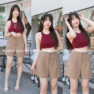 🌈 รุ่น B3 🌈 กางเกงทรงบอยตะขอหน้า กางเกงขาสั้น ผ้าไอวี่หรือผ้าเปเป้ ราคาถูกS-2XL มีบริการเก็บปลายทาง