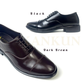 KANKUN Cap-Toe Oxford Two Color รองเท้าคัทชูผู้ชาย หนังวัวแท้ ทรงทางการเรียบหรู สวยดีไซน์ทันสมัย แบบผูกเชือก