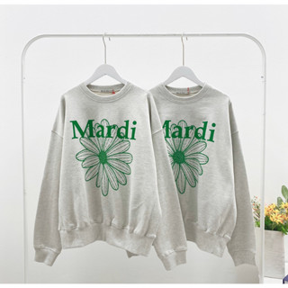 Mardi Flower Sweatshirt Oatmeal/Green