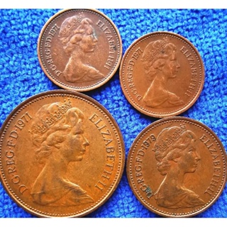 เหรียญ​อังกฤษ​ UK, ชุด2nd portrait 4 เหรียญ, #​3104L, ใช้แล้ว
