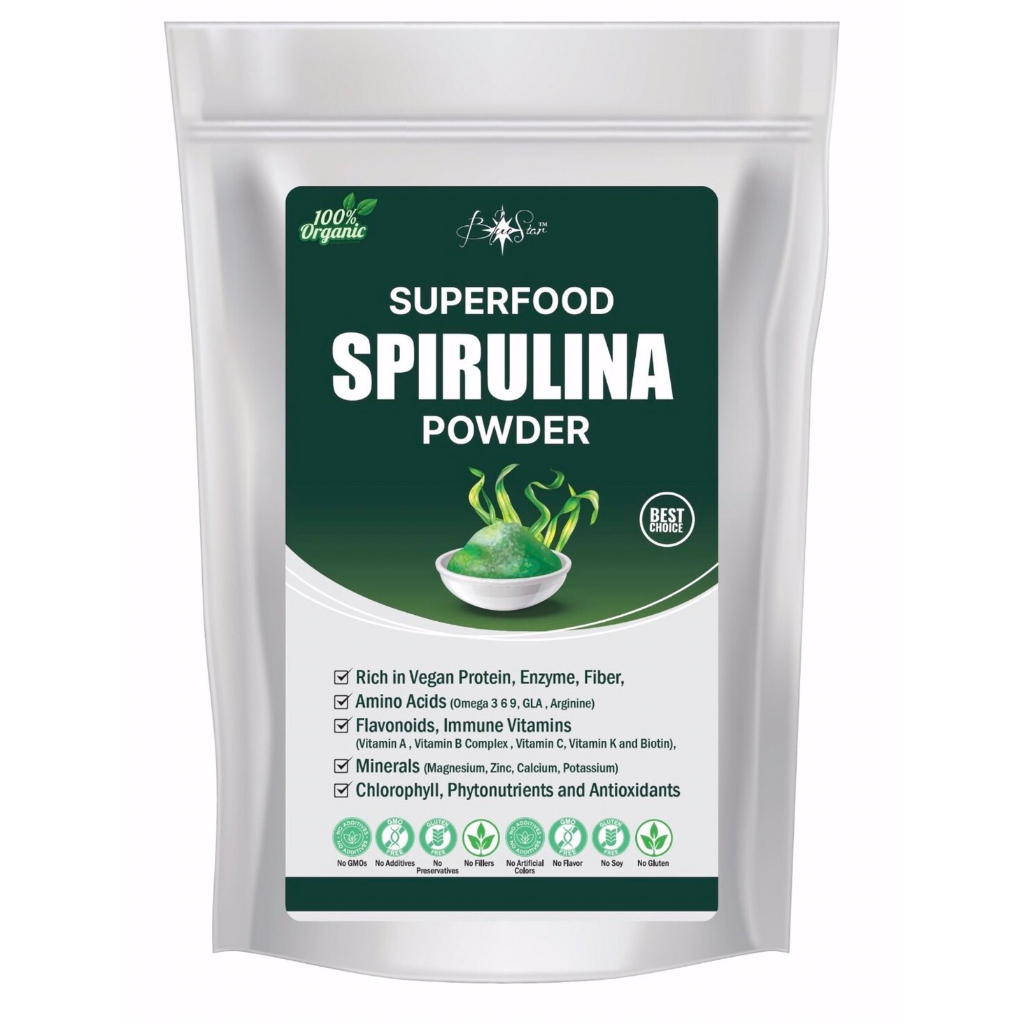 สาหร่ายสไปรูลิน่า Sprirulina แบบผงบรรจุ 250 กรัม อาหารจากธรรมชาติหลังล้างพิษ ซ่อมเเซมเซลล์ใหม่ เสริมสร้างอวัยวะที่เสียห
