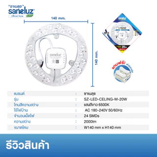 Saneluz ไฟเพดาน LED 20W 28W 30W 40W 48W แผงนีออนกลม ใช้งานง่าย มีแม่เหล็กยึด ใช้แทนโคมเดิมได้ทันที ใช้งานไฟ AC220V led