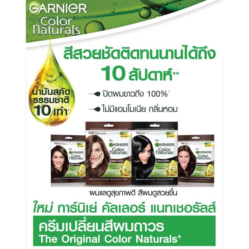 GARNIER Color naturals การ์นิเย่ คัลเลอร์ แนทเชอรัลส์ ครีมย้อมผม ครีมเปลี่ยนสีผม 30 ml.(1 ซอง) รูปที่ 4