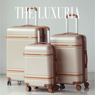 Pology กระเป๋าเดินทางล้อลาก รุ่น The Luxuria S01 ขนาด 20 24 28 นิ้ว วัสดุ PC คาดด้วยสายหนัง สวยเรียบหรู รุ่นพรีเมี่ยม