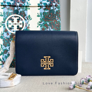 👑ผ่อน0%~แท้100%👑 67293 กระเป๋าสะพาย Tory Burch Britten Combo Crossbody 39053 สีน้ำเงิน