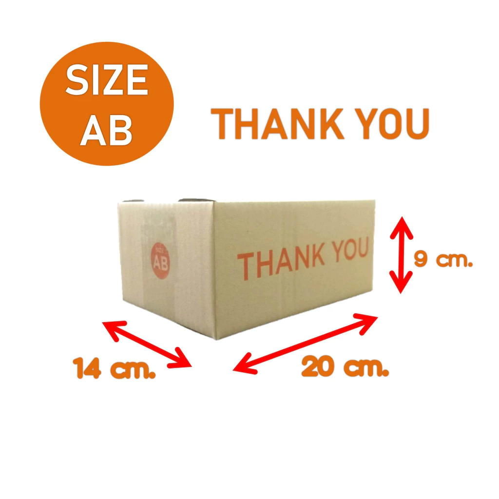 กล่องพัสดุ Thankyou ขนาด AB 20ใบ โทนสีส้มสดใส คลาสสิค ยกระดับให้กับสินค้าคุณ