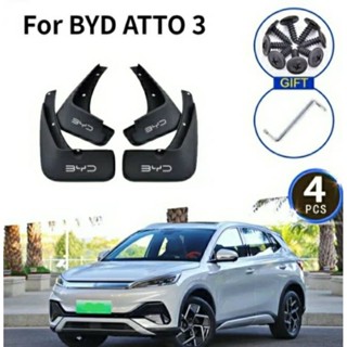 บังโคลน ยางกันโคลน BYD-ATTO3 ไม่ต้องเจาะตัวรถ เช็คทำความสะอาดง่าย 4 ชิ้น พร้อมอุปกรณ์
