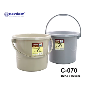 Keyway รุ่น C-070 ถังน้ำ 7ลิตร สีน้ำตาลเข้ม , ขาว , น้ำตาลอ่อน , ครีม (ถังน้ำพลาสติก มีหูหิ้ว - Mini Bucket 7L.)