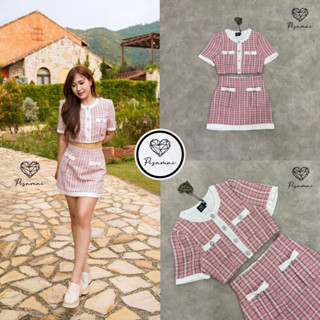 PISAMAI เซ็ตเสื้อผ้าทวิตลายสก็อตสีชมพูมาคู่กับกระโปรง(*สอบถามสต๊อกก่อนกดสั่งน๊า)