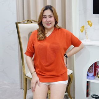 เสื้อไหมพรมผ้ายืดคอวีลายมิกกี้ใหญ่ ฟรีไซส์ อก38-50”