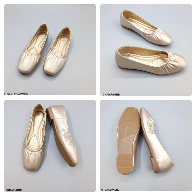 งานโล๊ะสต็อคค่ะ อาจมีตำหนิ D631127🥟[พร้อมส่ง]🥟ไซส์ปกติ  De Shoes หน้ารองเท้าจับจีบนิดๆ เรียบร้อย มีดีเทล