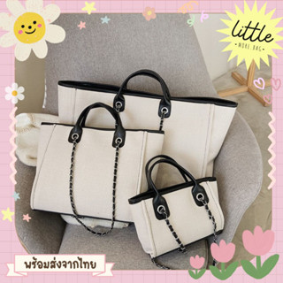 (Little.more) กระเป๋าสะพายข้าง ทรงtote ผ้าแคนวาส ใบใหญ่ - tote แคนวาส