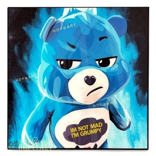 รูปภาพตุ๊กตา หมี Grumpy Care Bears หมีแคร์แบร์ รูปภาพ​ติด​ผนัง​ pop art การ์ตูน cartoon แต่งบ้าน ของขวัญ กรอบรูป