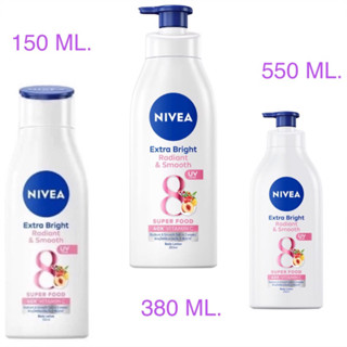 🌸 Nivea Extra Bright Radiant&amp;Smooth Super Food 40x Vitamin C Lotion 150/380/550 ml.