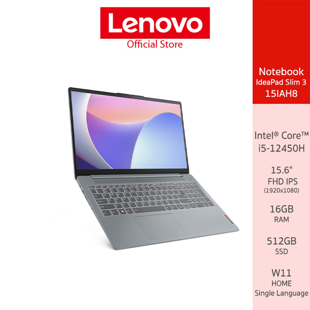 Lenovo Notebook (โน้ตบุ๊ค) IdeaPad Slim 3 15IAH8 - 83ER000JTA - Intel® Core™ i5-12450H